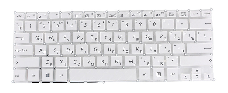 Клавиатура для ноутбука ASUS X202E белая без рамки Клавиатура для ноутбука ASUS X202E белая без рамки