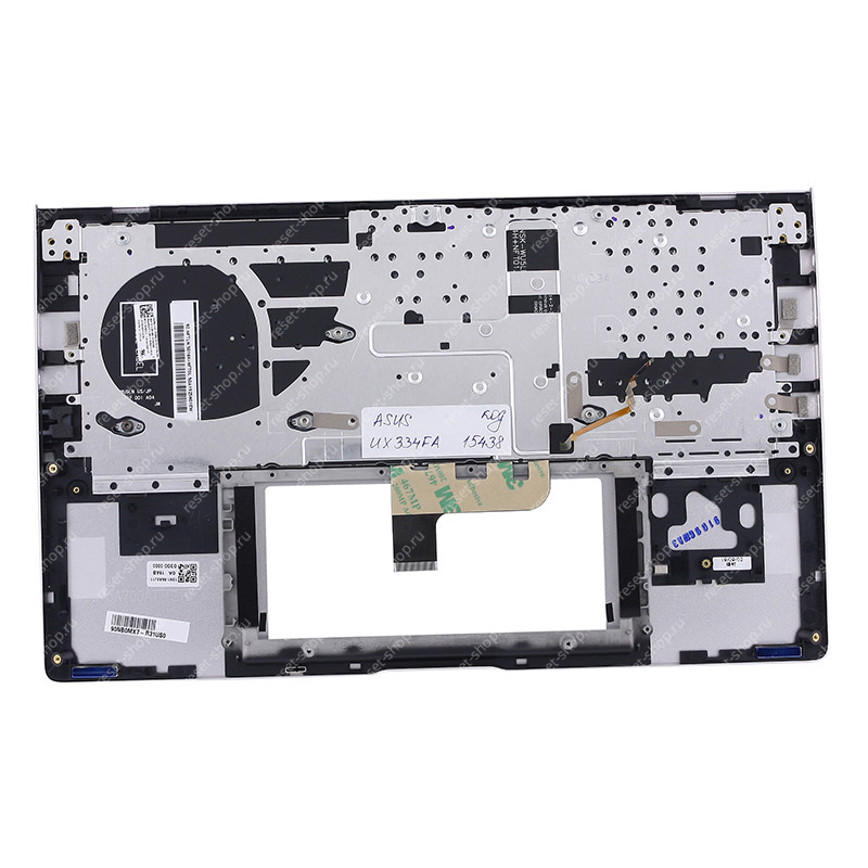 Клавиатура для ноутбука ASUS UX334FA топкейс серебристый клавиши серебристые / 90NB0MX7-R31US0