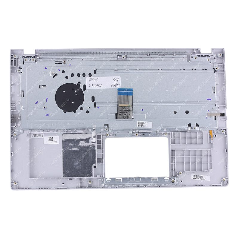 Клавиатура для ноутбука ASUS X509DA топкейс серебристый, клавиши серебристые с подсветкой