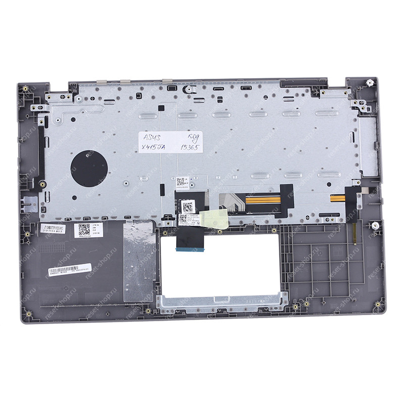 Клавиатура для ноутбука ASUS X415JA топкейс темно-серый, клавиши черные с подсветкой