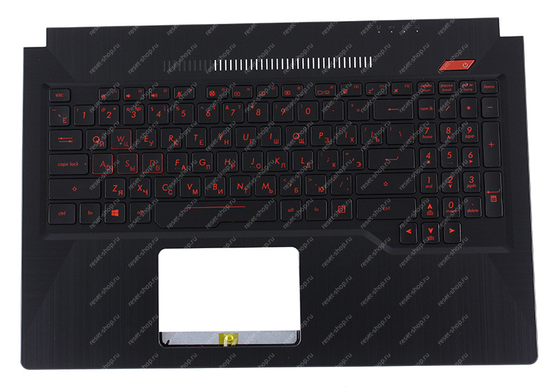 Клавиатура для ноутбука ASUS FX503VM топкейс черный, клавиши черные, с подсветкой