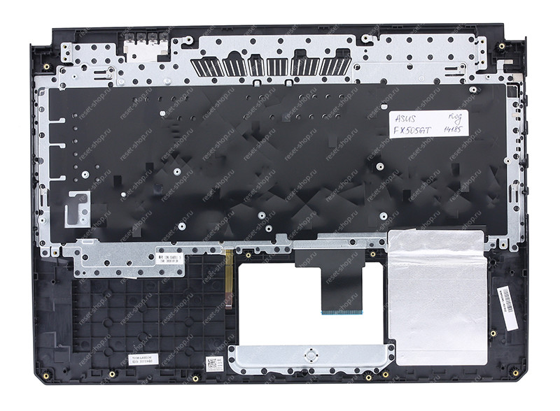 Клавиатура для ноутбука ASUS FX505GT топкейс черный, клавиши черные с подсветкой 8 pin Клавиатура для ноутбука ASUS FX505GT топкейс черный, клавиши черные с подсветкой 8 pin