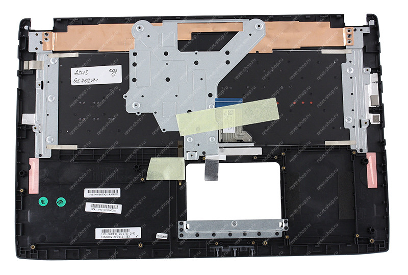 Клавиатура для ноутбука ASUS GL702VM топкейс черный, клавиши черные, с подсветкой
