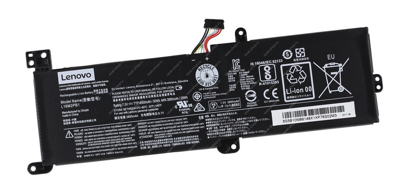 АКБ для ноутбука Lenovo (L16M2PB1) оригинальная / 7.5V, 4000mAh / IdeaPad 320-15IAP черная