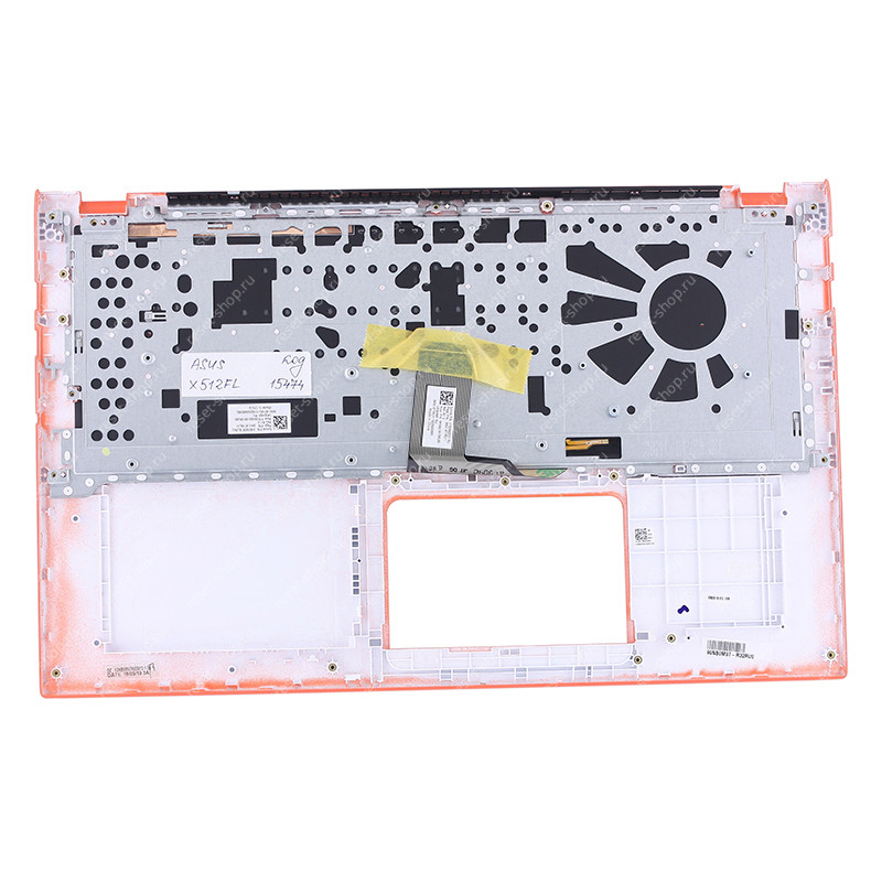Клавиатура для ноутбука ASUS X512FL топкейс красный, клавиши чёрные с подсветкой