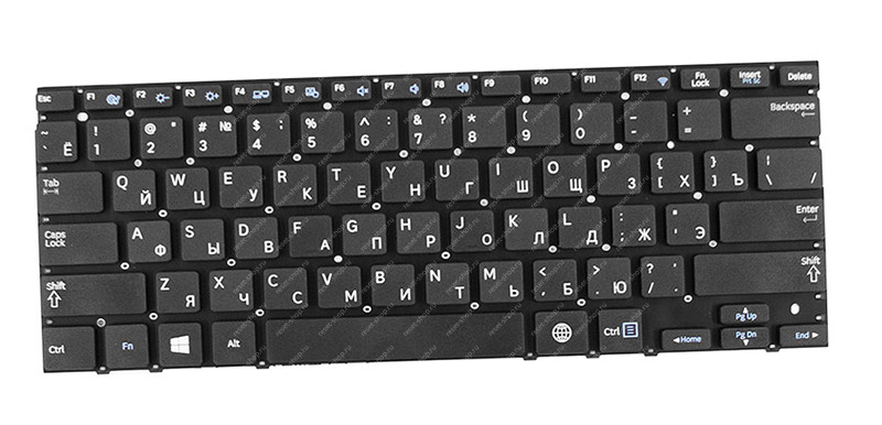 Клавиатура для ноутбука Samsung NP530U3C черная (US Enter) без рамки Клавиатура для ноутбука Samsung NP530U3C черная (US Enter) без рамки