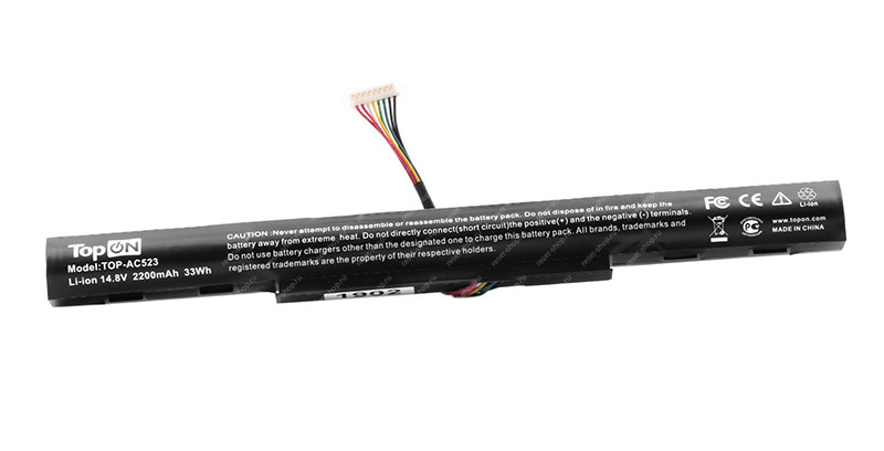 АКБ для ноутбука Acer (AS16A5K) TopON / 14.8V, 2200mAh / Aspire E5-575 черная