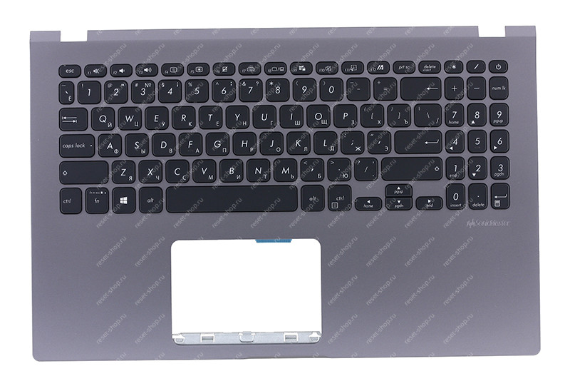 Клавиатура для ноутбука ASUS X509FA топкейс темно-серый, клавиши черные с подсветкой Клавиатура для ноутбука ASUS X509FA топкейс темно-серый, клавиши черные с подсветкой