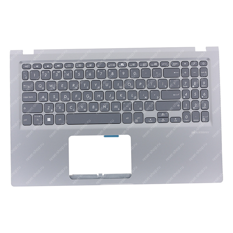 Клавиатура для ноутбука ASUS X515EA топкейс серебристый, клавиши серые Клавиатура для ноутбука ASUS X515EA топкейс серебристый, клавиши серые