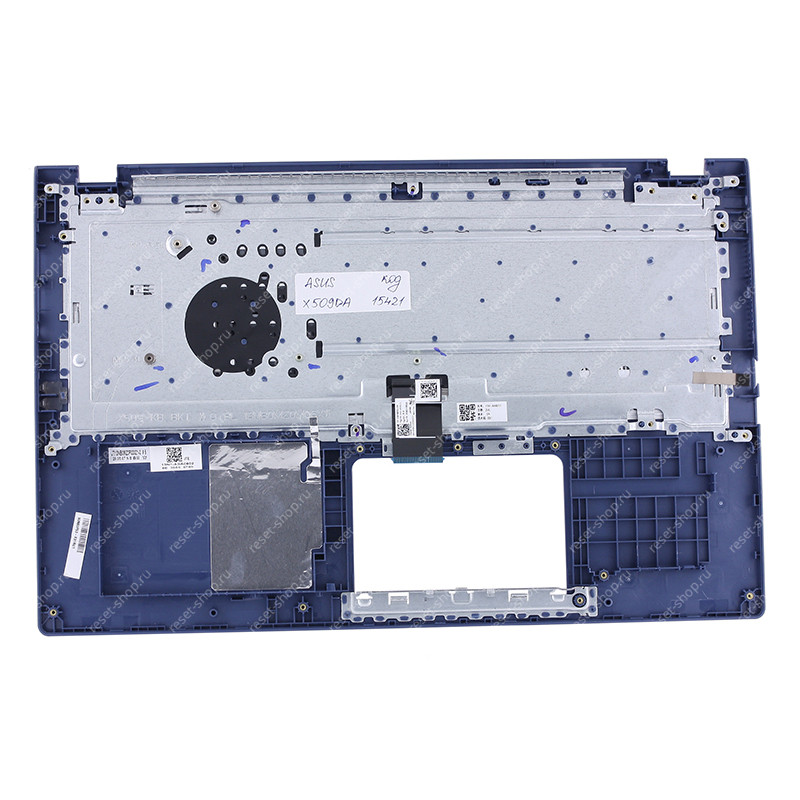 Клавиатура для ноутбука ASUS X509DA топкейс фиолетовый, клавиши чёрные