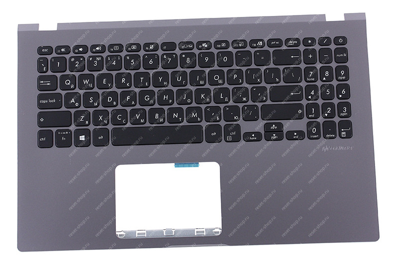 Клавиатура для ноутбука ASUS X509UJ топкейс темно-серый, клавиши черные