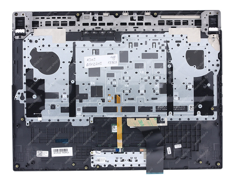 Клавиатура для ноутбука ASUS G512LWS топкейс черный, клавиши черные с подсветкой 16 pin Клавиатура для ноутбука ASUS G512LWS топкейс черный, клавиши черные с подсветкой 16 pin