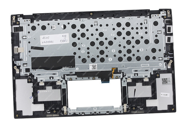 Клавиатура для ноутбука ASUS X431FAC топкейс серебристый, клавиши серебристые с подсветкой