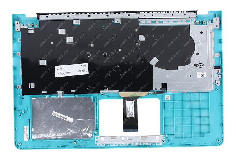 Клавиатура для ноутбука ASUS X530UN топкейс темно-зеленый, клавиши черные с подсветкой Клавиатура для ноутбука ASUS X530UN топкейс темно-зеленый, клавиши черные с подсветкой