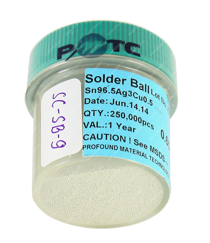 Шарики припоя Scotle SC-SB-9 (0.65 мм) 250 000 шт/уп Шарики припоя Scotle SC-SB-9 (0.65 мм) 250 000 шт/уп