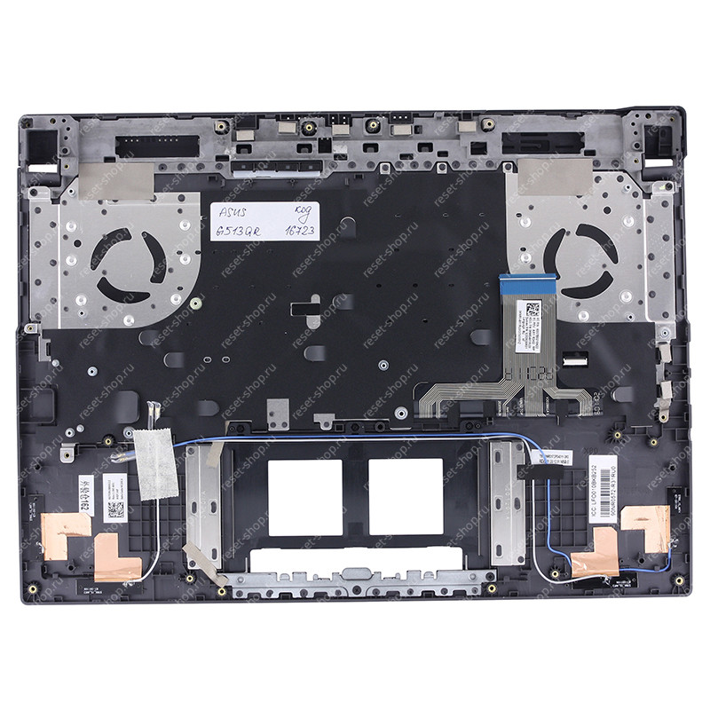 Клавиатура для ноутбука ASUS G513QR топкейс серый, клавиши черные с подсветкой