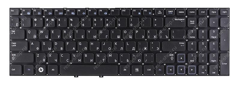 Клавиатура для ноутбука Samsung NP300E5A (15.6) черная без рамки Клавиатура для ноутбука Samsung NP300E5A (15.6) черная без рамки