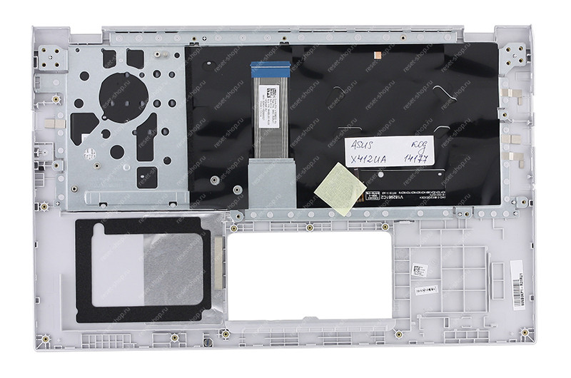 Клавиатура для ноутбука ASUS X412UA топкейс серебристый, клавиши серебристые с подсветкой / с FP Клавиатура для ноутбука ASUS X412UA топкейс серебристый, клавиши серебристые с подсветкой / с FP
