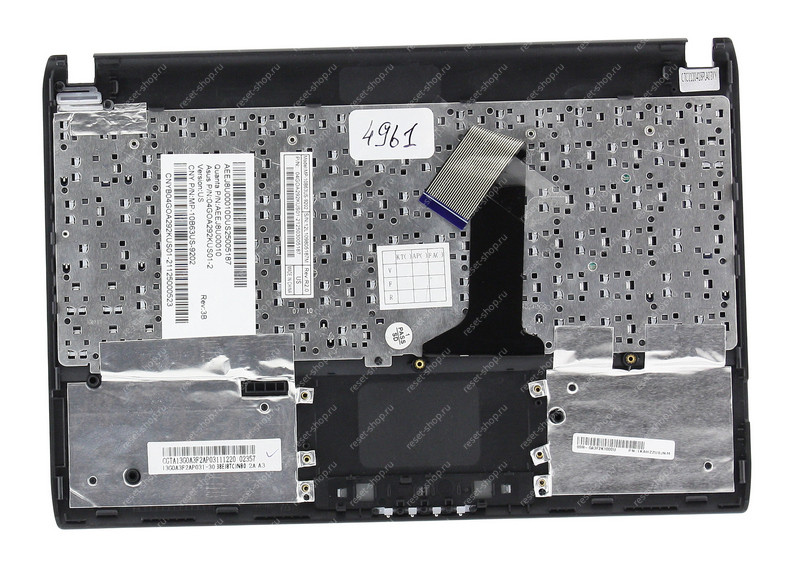 Клавиатура для ноутбука ASUS Eee PC 1025C топкейс синий, клавиши черные АНГЛИЙСКАЯ