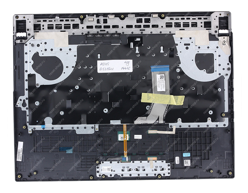 Клавиатура для ноутбука ASUS G531GU топкейс черный, клавиши черные с подсветкой 8 pin