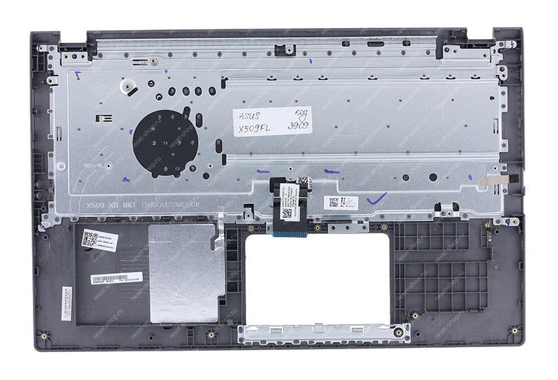 Клавиатура для ноутбука ASUS X509FL топкейс темно-серый, клавиши черные с подсветкой Клавиатура для ноутбука ASUS X509FL топкейс темно-серый, клавиши черные с подсветкой
