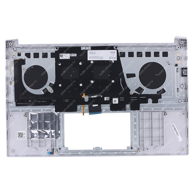 Клавиатура для ноутбука ASUS M3500QC топкейс серебристый, клавиши светло-серые с подсветкой