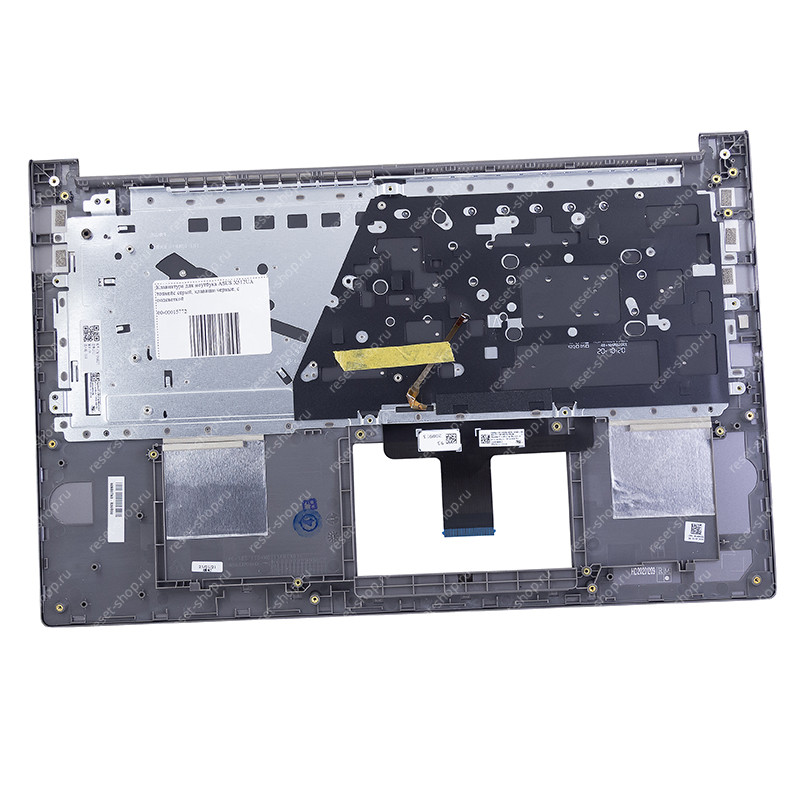 Клавиатура для ноутбука ASUS X512UA топкейс серый, клавиши черные, с подсветкой