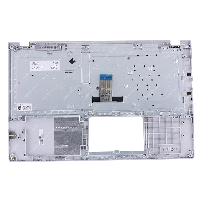 Клавиатура для ноутбука ASUS X545FJ топкейс серебристый, клавиши серые