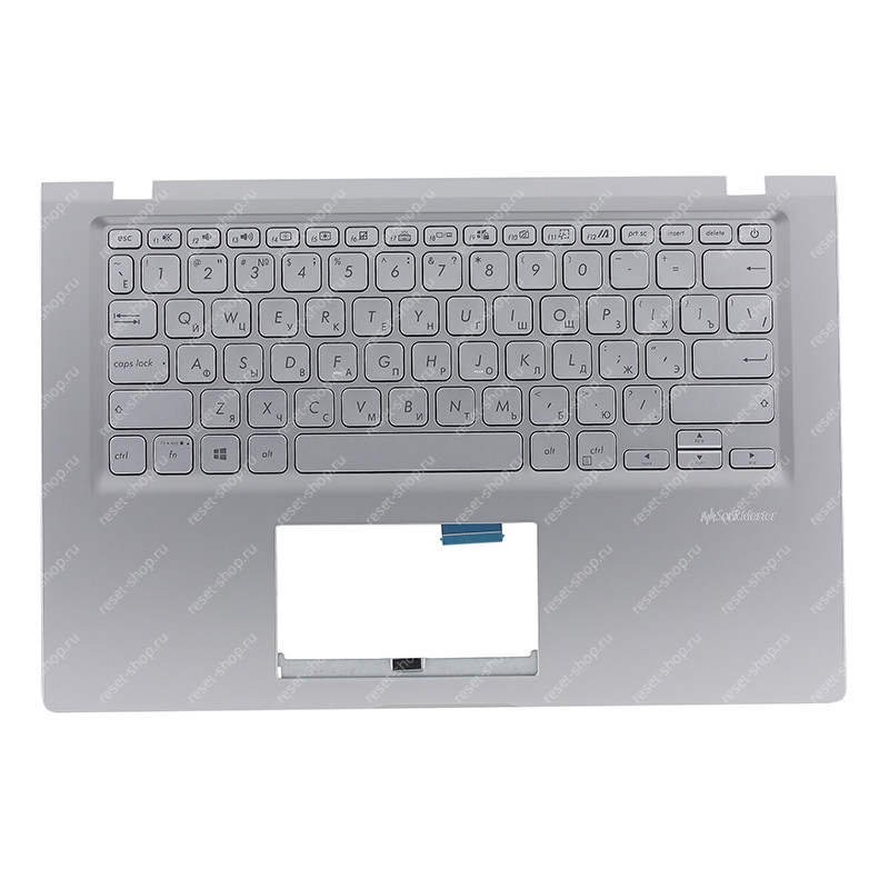 Клавиатура для ноутбука ASUS X415JA топкейс серебристый, клавиши серебристые с подсветкой Клавиатура для ноутбука ASUS X415JA топкейс серебристый, клавиши серебристые с подсветкой