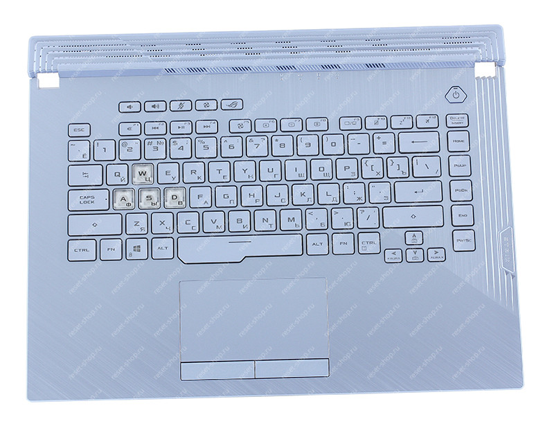 Клавиатура для ноутбука ASUS G531GT топкейс голубой, клавиши голубые с подсветкой