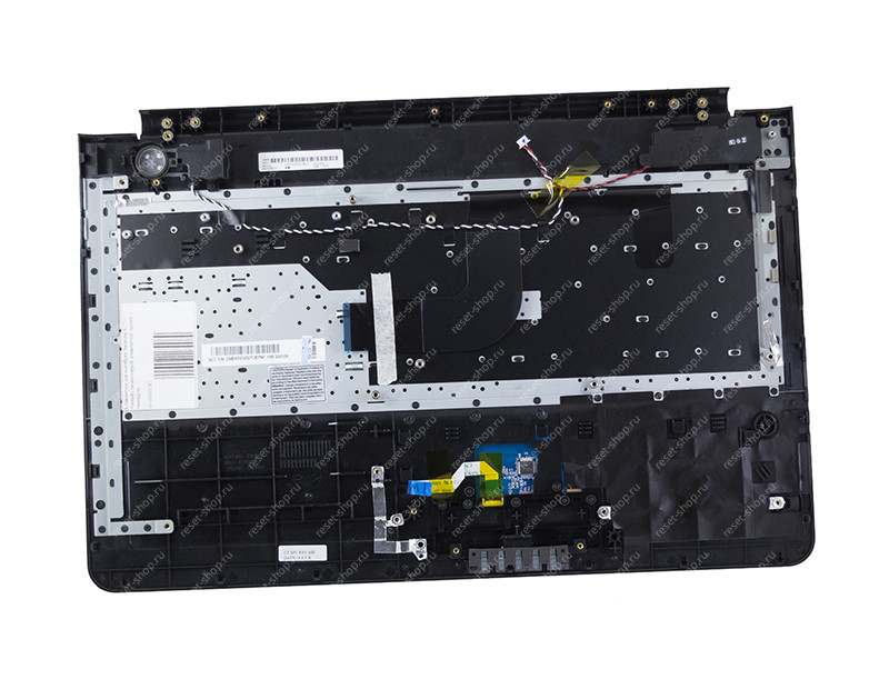Клавиатура для ноутбука Samsung RC510 топкейс темно-серый, клавиши черные, с тачпадом Клавиатура для ноутбука Samsung RC510 топкейс темно-серый, клавиши черные, с тачпадом