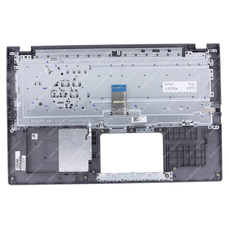 Клавиатура для ноутбука ASUS X509DA топкейс тёмно-серый, клавиши чёрные АНГЛИЙСКАЯ Клавиатура для ноутбука ASUS X509DA топкейс тёмно-серый, клавиши чёрные АНГЛИЙСКАЯ
