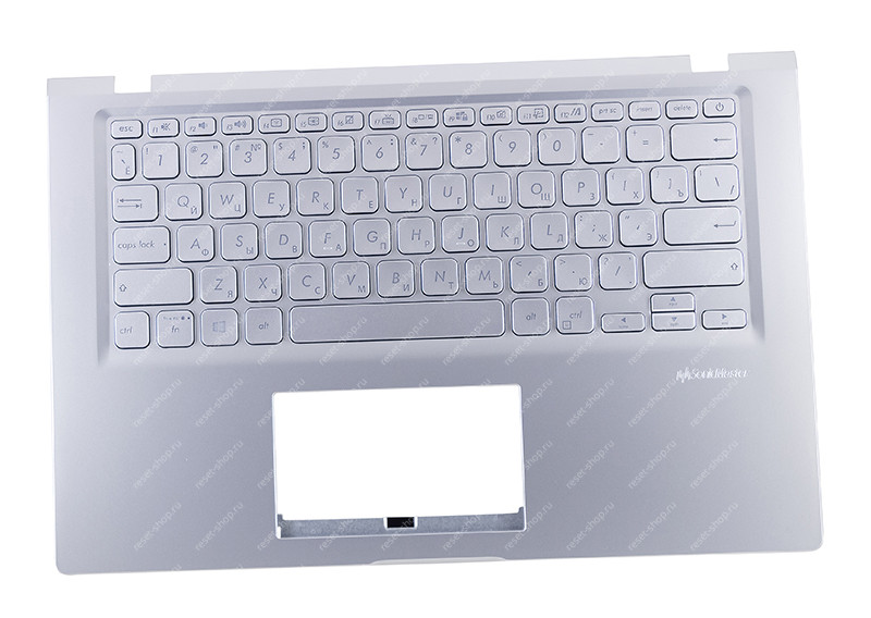 Клавиатура для ноутбука ASUS X415EA топкейс серебристый, клавиши серебристые с подсветкой