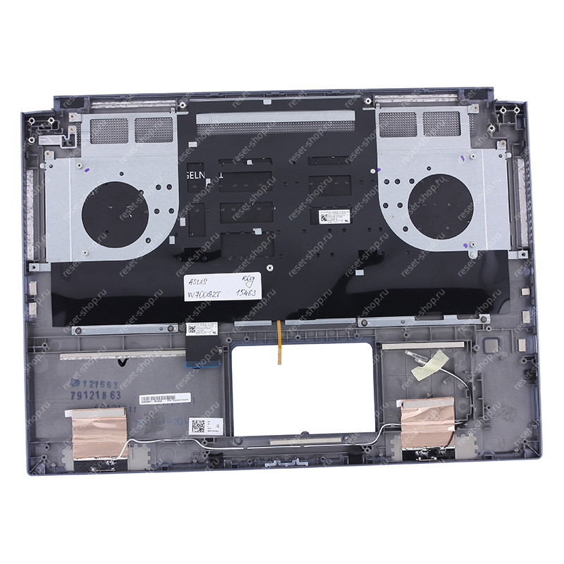 Клавиатура для ноутбука ASUS W700G2T топкейс сиреневый, клавиши тёмно-синие с подсветкой