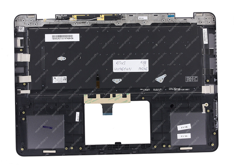 Клавиатура для ноутбука ASUS UX461UN топкейс темно-серый, клавиши черные с подсветкой Клавиатура для ноутбука ASUS UX461UN топкейс темно-серый, клавиши черные с подсветкой