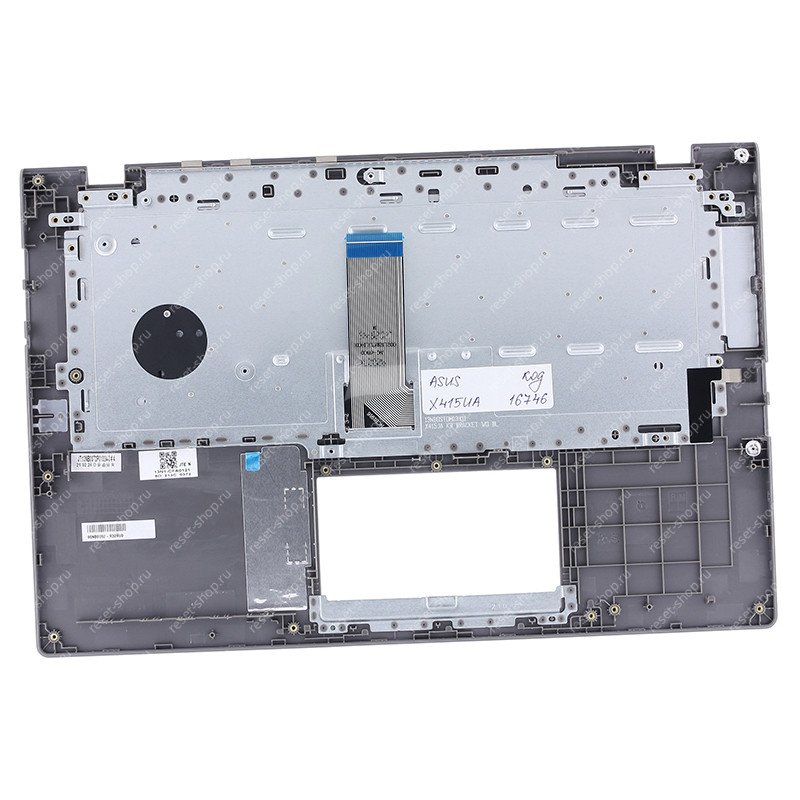 Клавиатура для ноутбука ASUS X415UA топкейс тёмно-серый, клавиши чёрные