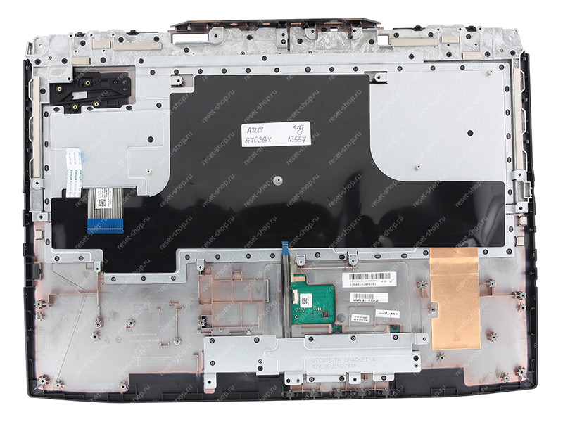 Клавиатура для ноутбука ASUS G703GX топкейс черный, клавиши черные с подсветкой