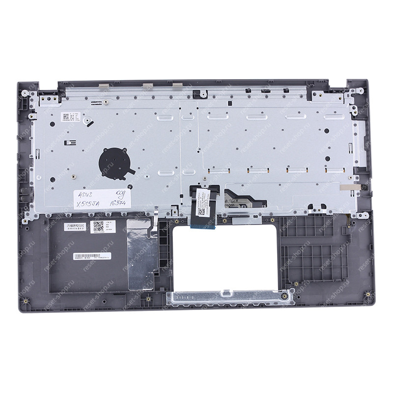 Клавиатура для ноутбука ASUS X515JA топкейс серый, клавиши черные, с подсветкой / 90NB0SR1-R31RU0