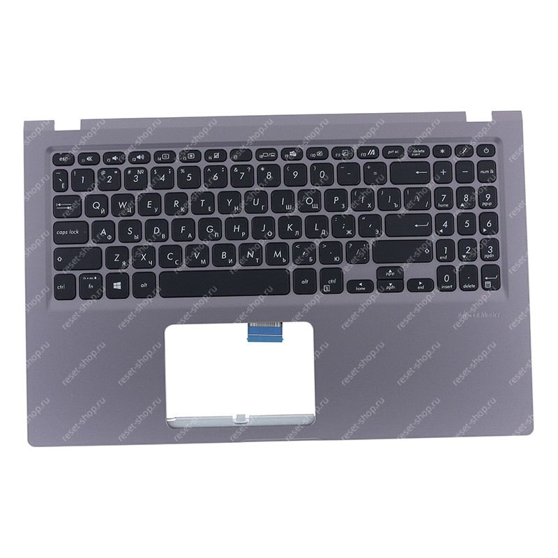 Клавиатура для ноутбука ASUS X515JA топкейс тёмно-серый, клавиши чёрные Клавиатура для ноутбука ASUS X515JA топкейс тёмно-серый, клавиши чёрные