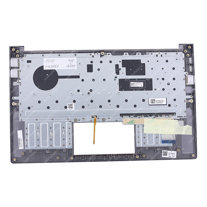 Клавиатура для ноутбука ASUS X435EA топкейс темно-серый, клавиши черные с подсветкой