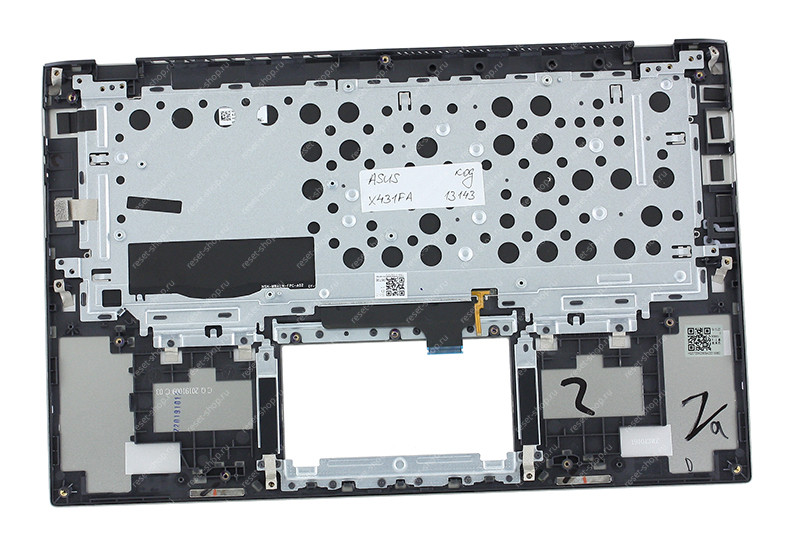 Клавиатура для ноутбука ASUS X431FA топкейс золотистый, клавиши серебристые с подсветкой