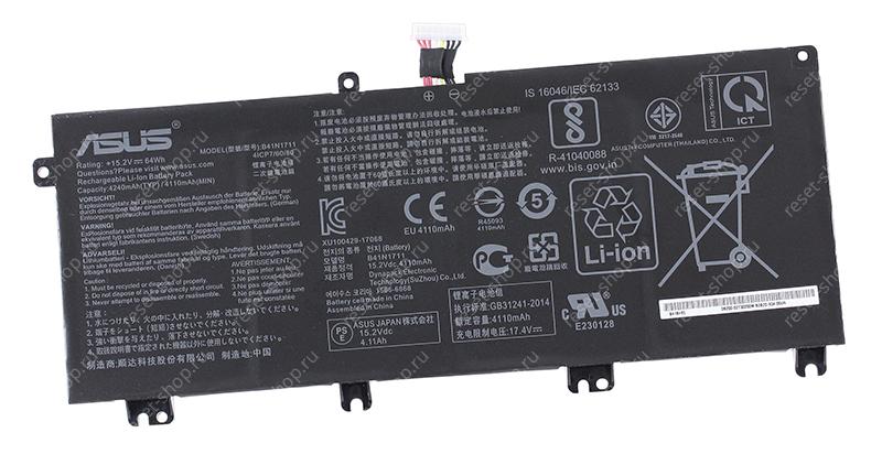 АКБ для ноутбука ASUS (B41N1711) ORIGINAL / 15.2V, 4240mAh / GL503VD черная
