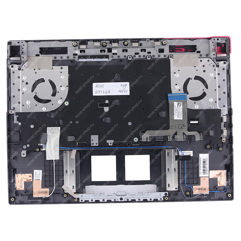 Клавиатура для ноутбука ASUS G513QR топкейс тёмно-серый с розовым, клавиши черные с подсветкой