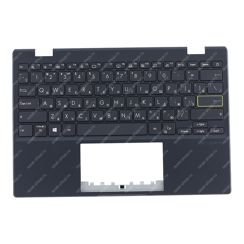 Клавиатура для ноутбука ASUS E210MA топкейс тёмно-синий, клавиши тёмно-синие