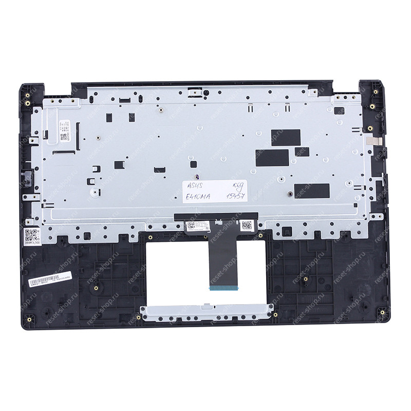 Клавиатура для ноутбука ASUS E410MA топкейс темно-синий, клавиши черные АНГЛИЙСКАЯ