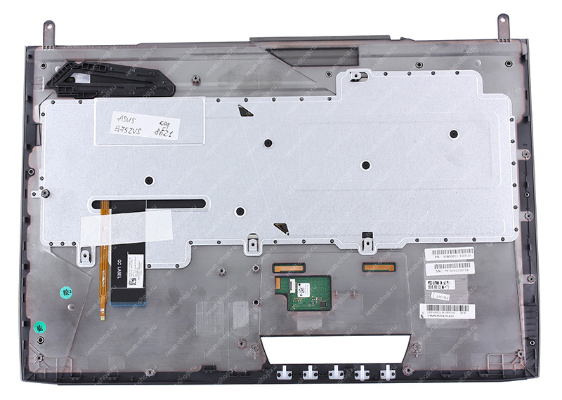 Клавиатура для ноутбука ASUS G752VS топкейс черно-серебристый, клавиши черные, с подсветкой