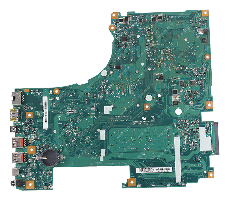 Мат.плата ASUS GL753VD rev. 2.0 неисправная на запчасти ДОНОР без разъема питания вентилятора Мат.плата ASUS GL753VD rev. 2.0 неисправная на запчасти ДОНОР без разъема питания вентилятора