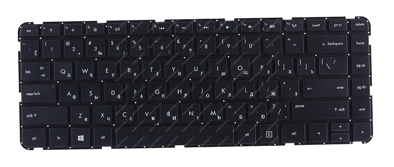 Клавиатура для ноутбука HP 14-b черная без рамки (US Enter) Клавиатура для ноутбука HP 14-b черная без рамки (US Enter)