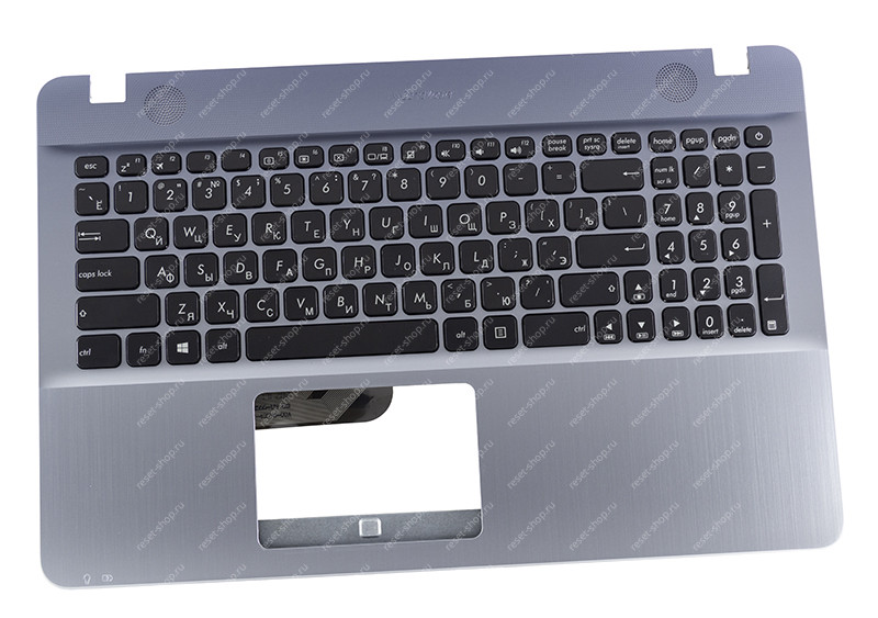 Клавиатура для ноутбука ASUS X541NA топкейс серо-синий, клавиши черные