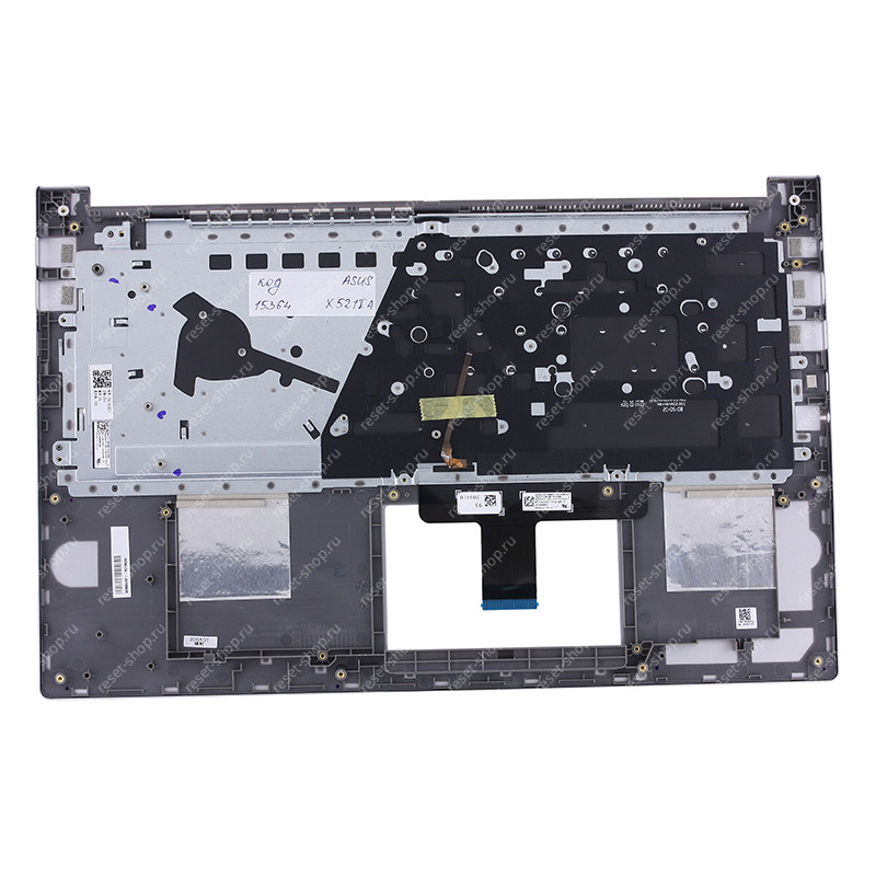 Клавиатура для ноутбука ASUS X521IA топкейс серебристый клавиши серебристые с подсветкой НОРВЕЖСКАЯ